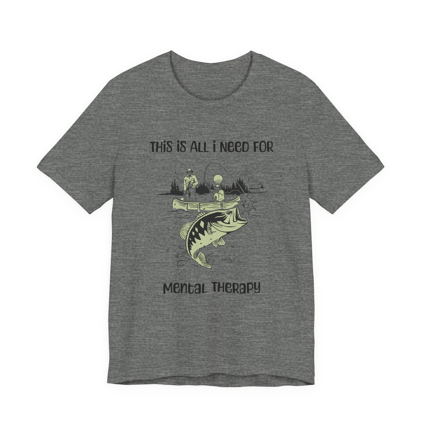 Fishing Therapy Unisex Tee, Outdoor Apparel, Casual Wear, Gift for Fishing Lovers, Nature Lover T-Shirt