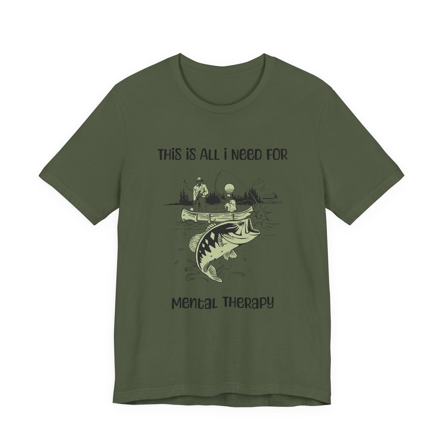 Fishing Therapy Unisex Tee, Outdoor Apparel, Casual Wear, Gift for Fishing Lovers, Nature Lover T-Shirt