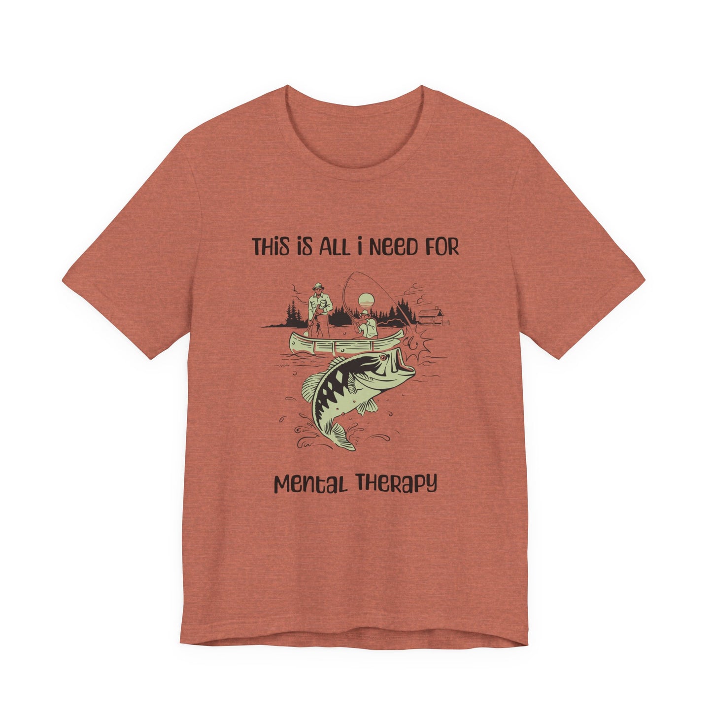 Fishing Therapy Unisex Tee, Outdoor Apparel, Casual Wear, Gift for Fishing Lovers, Nature Lover T-Shirt