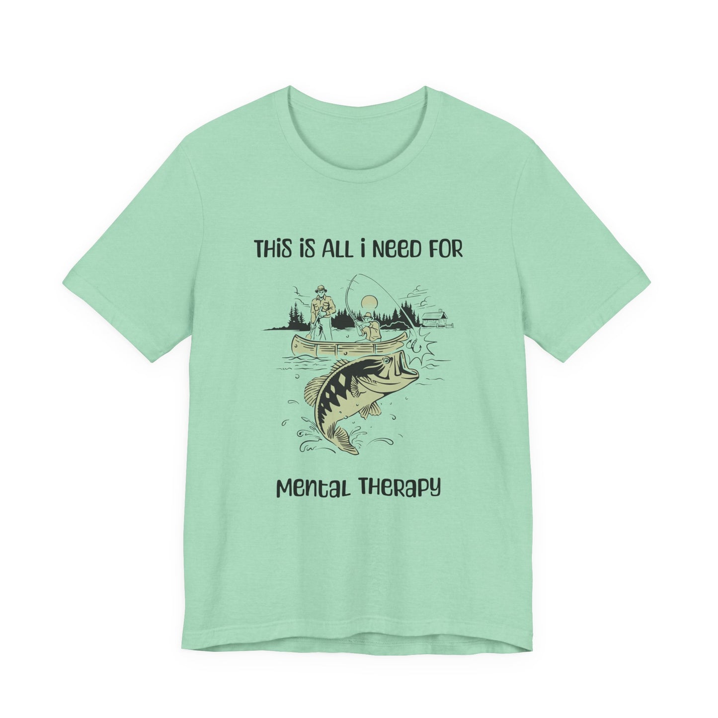 Fishing Therapy Unisex Tee, Outdoor Apparel, Casual Wear, Gift for Fishing Lovers, Nature Lover T-Shirt