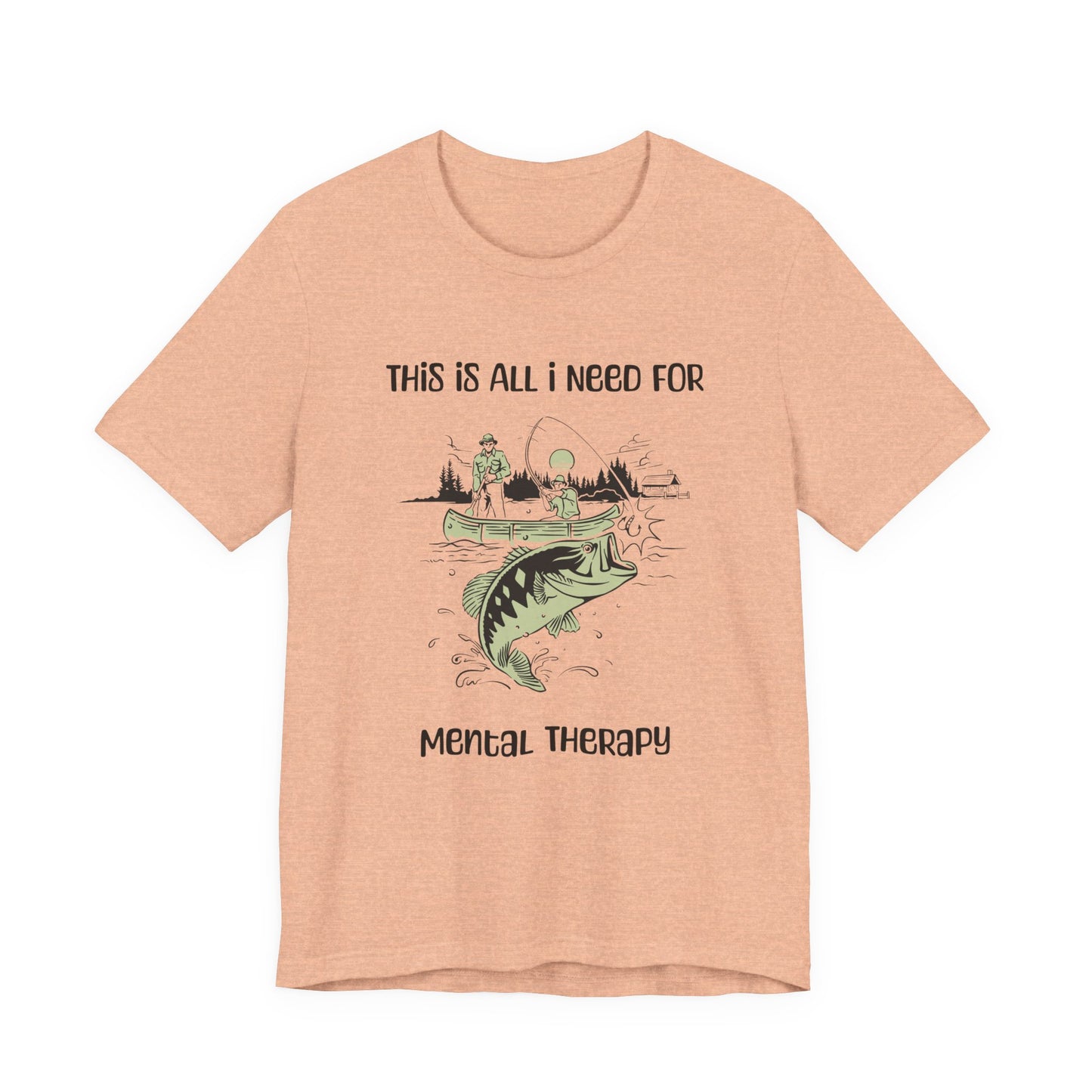 Fishing Therapy Unisex Tee, Outdoor Apparel, Casual Wear, Gift for Fishing Lovers, Nature Lover T-Shirt