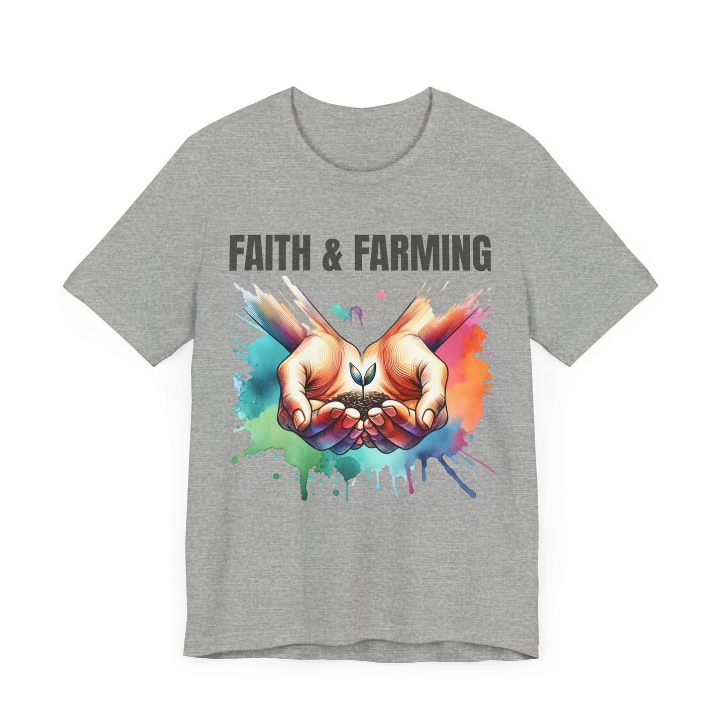 Unisex Jersey Short Sleeve Tee - "Faith & Farming" Inspirational Gardening Tee