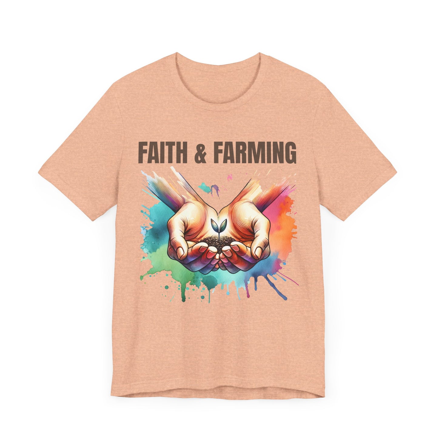 Unisex Jersey Short Sleeve Tee - "Faith & Farming" Inspirational Gardening Tee