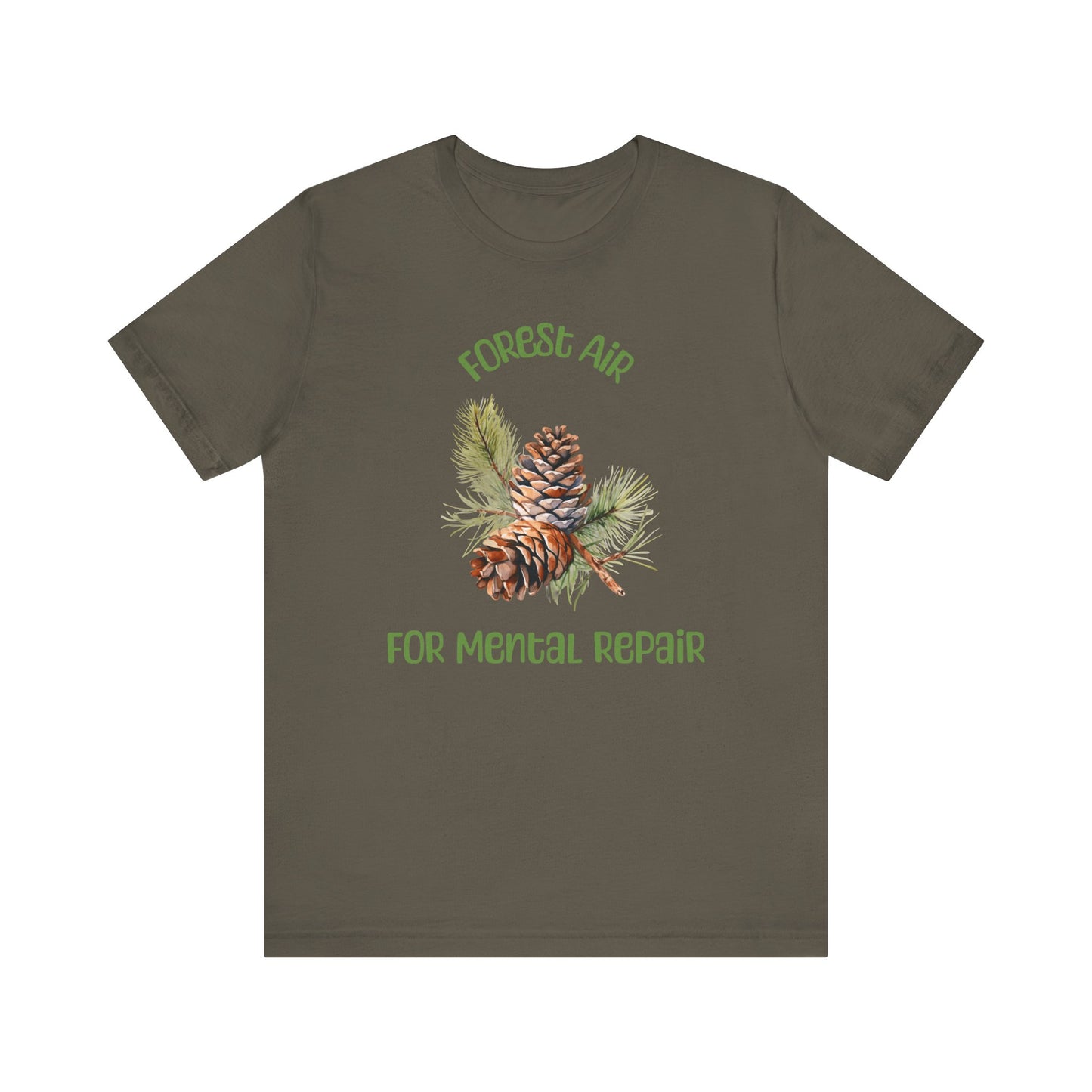 Forest Air Mental Repair Tee – Unisex Jersey Short Sleeve Shirt, Nature Lover Gift, Eco-Friendly Apparel, Gift for Hikers, Relaxation Wear