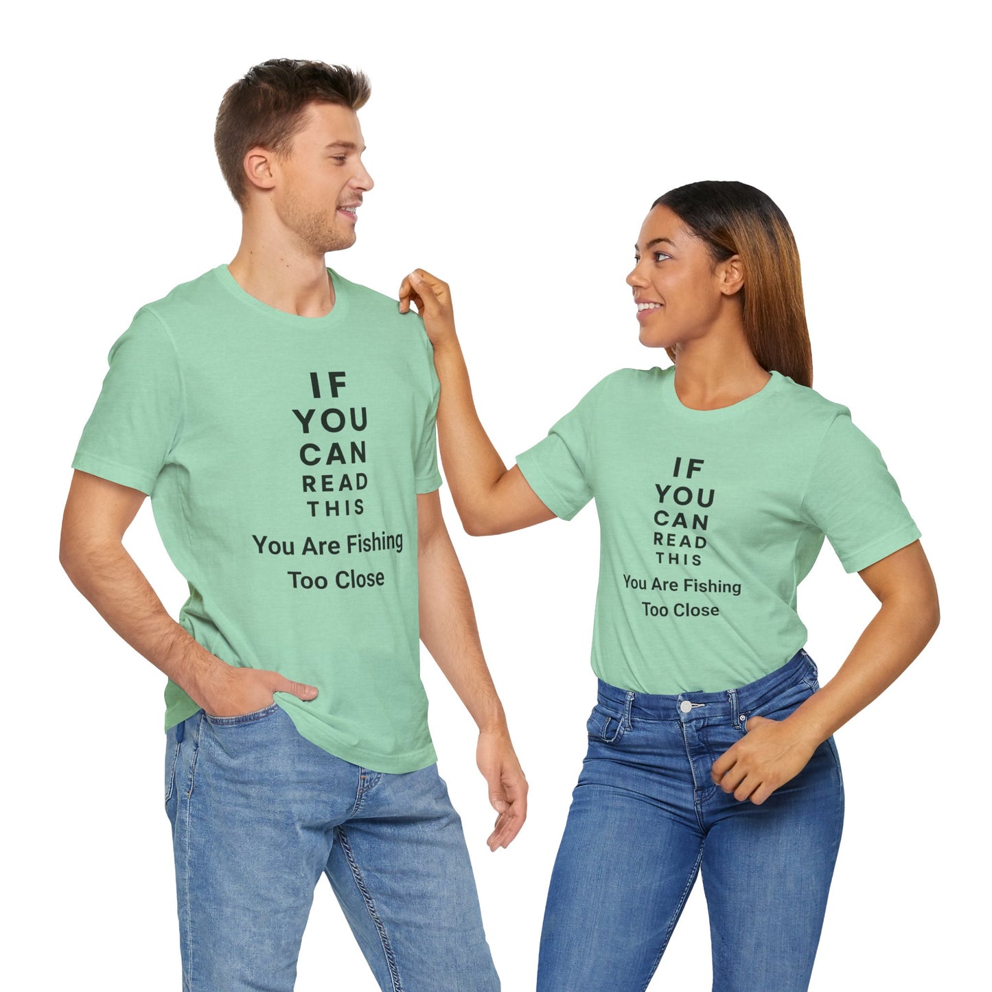 Eye Chart Fishing Pun T Shirt, Funny Fishing Shirt, Unisex Fishing T-Shirt.