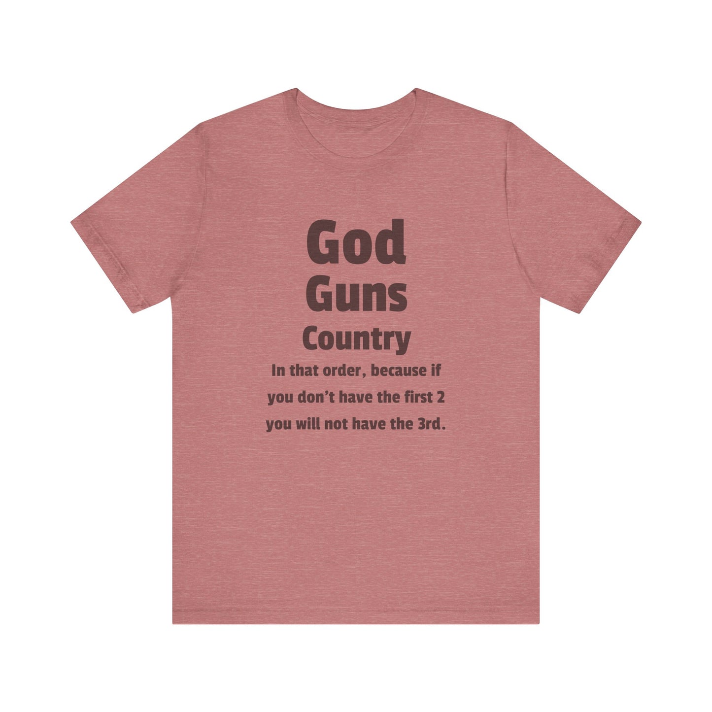 God Guns Country Tee - Unisex Short Sleeve Shirt, Casual Wear, Patriotic Gift, 4th of July, Everyday Style, Statement Apparel