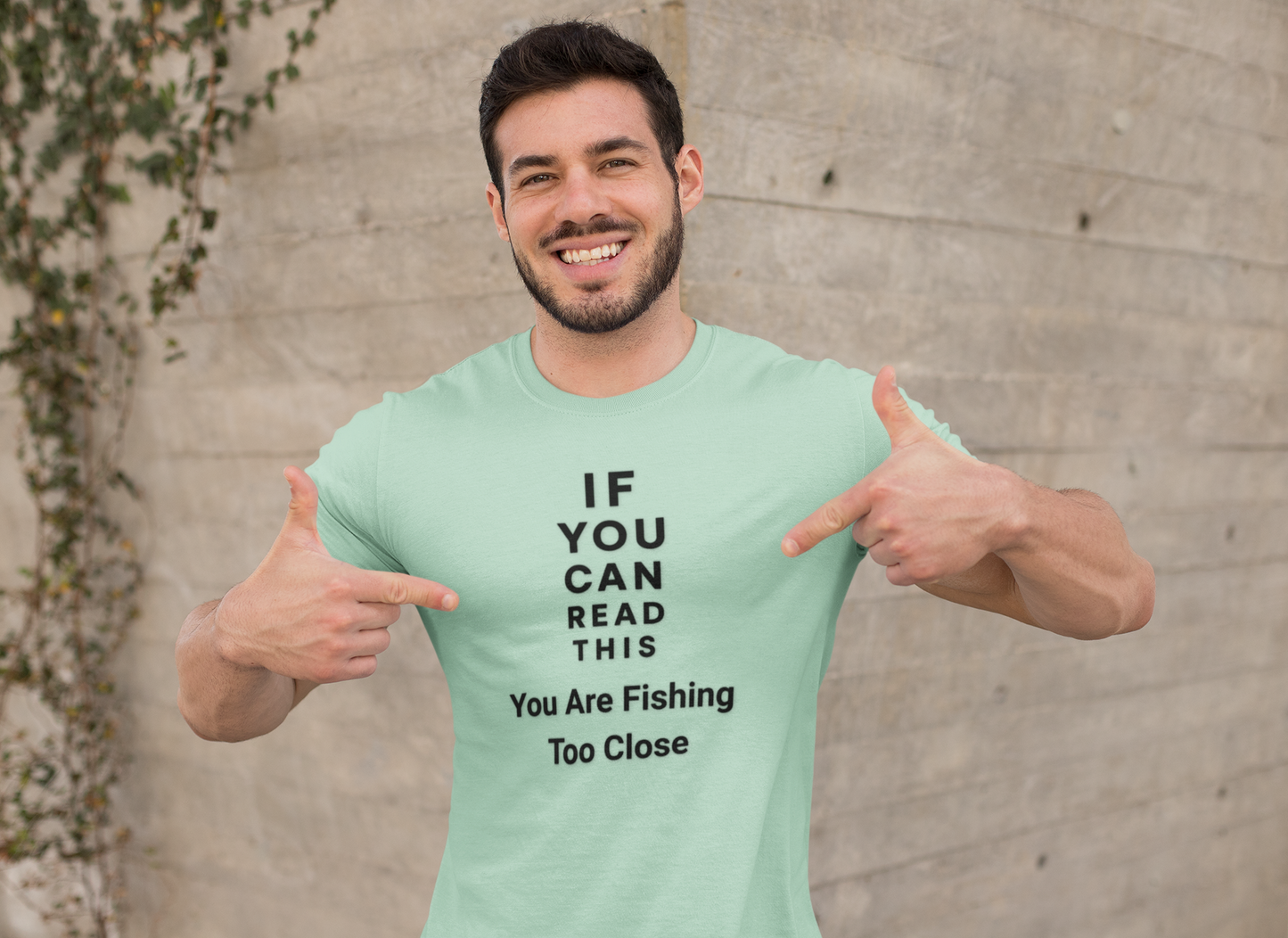 Eye Chart Fishing Pun T Shirt, Funny Fishing Shirt, Unisex Fishing T-Shirt.