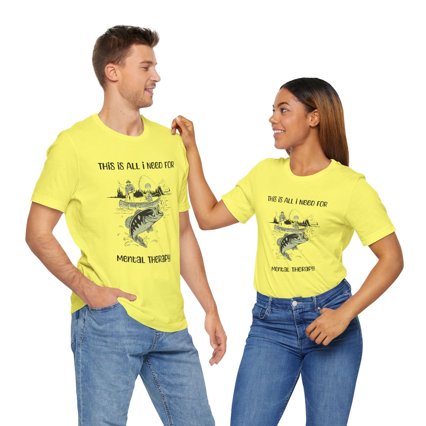 Fishing Therapy Unisex Tee, Outdoor Apparel, Casual Wear, Gift for Fishing Lovers, Nature Lover T-Shirt