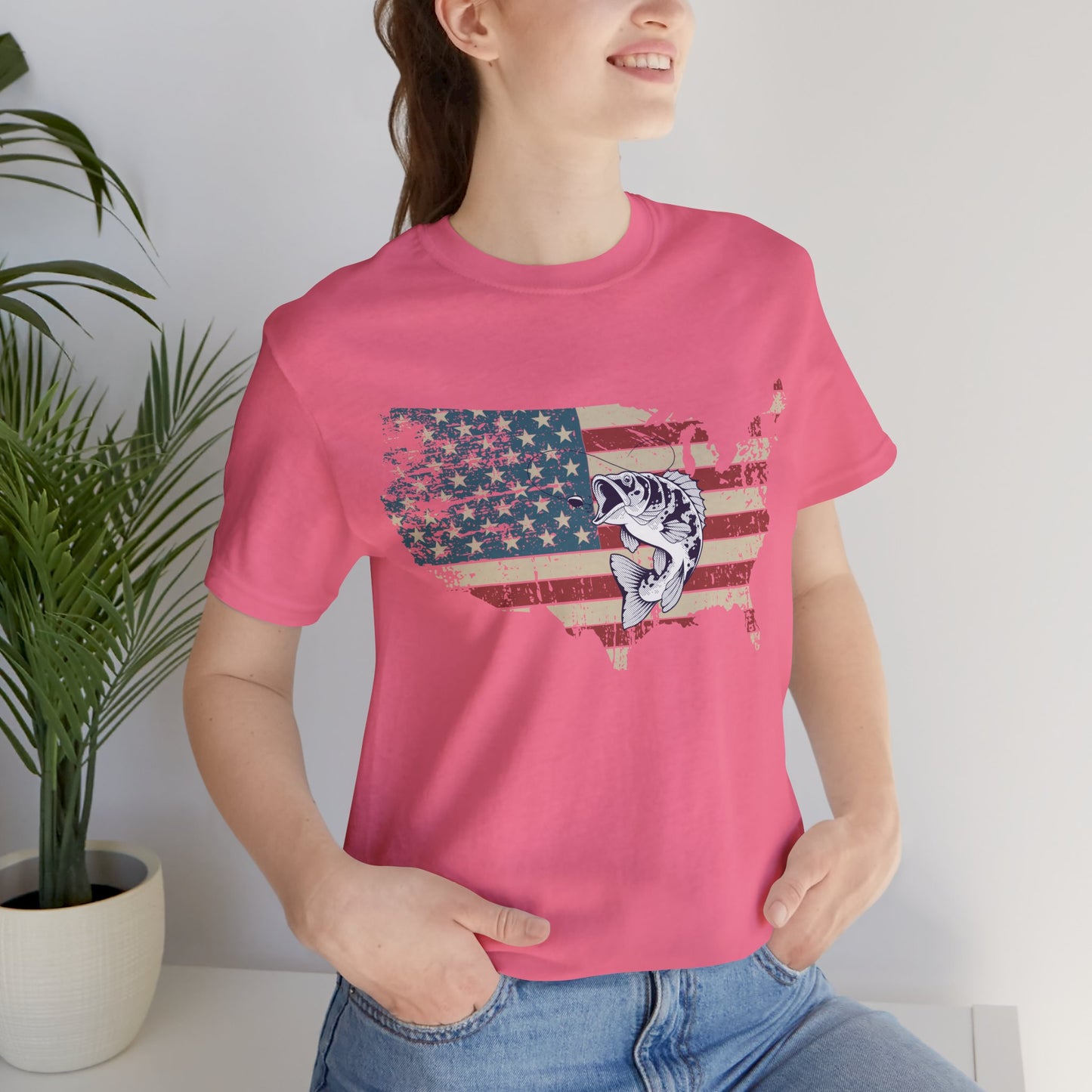 Patriotic USA Flag With Bass T Shirt