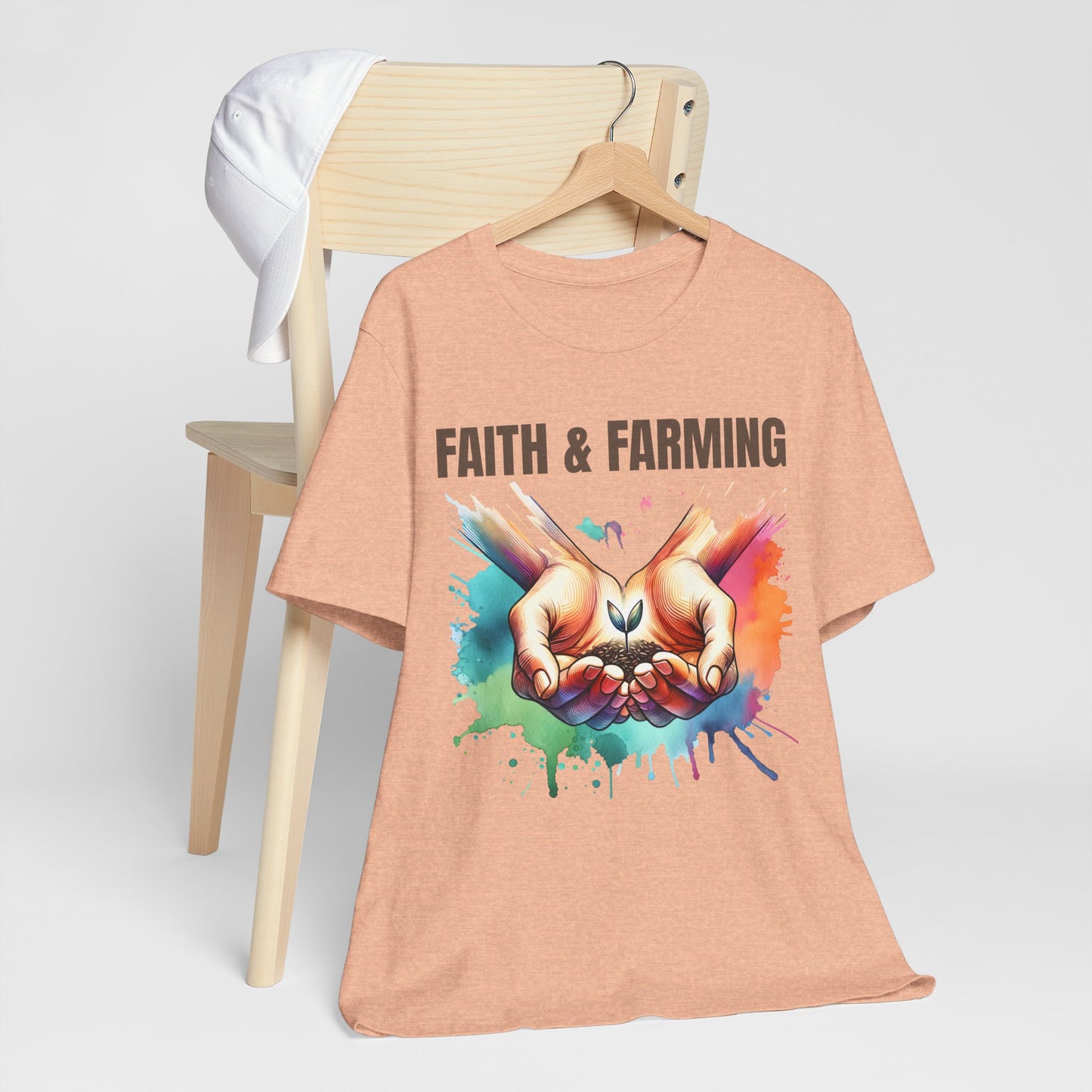 Unisex Jersey Short Sleeve Tee - "Faith & Farming" Inspirational Gardening Tee