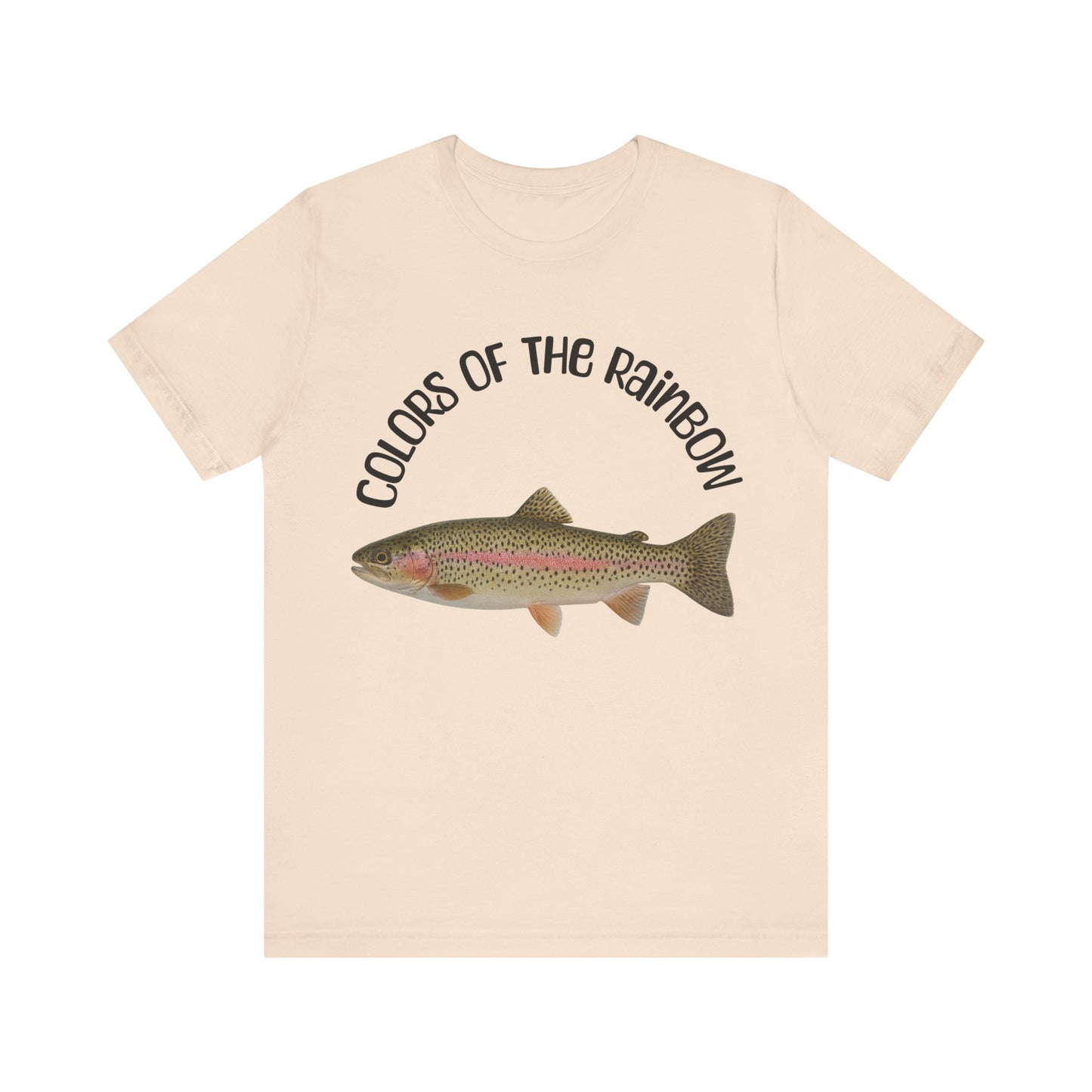 Rainbow Trout T Shirt, Colors of the Rainbow Trout Tee, Unisex Short Sleeve Shirt, Fishing Gift, Casual Wear, Outdoor Apparel