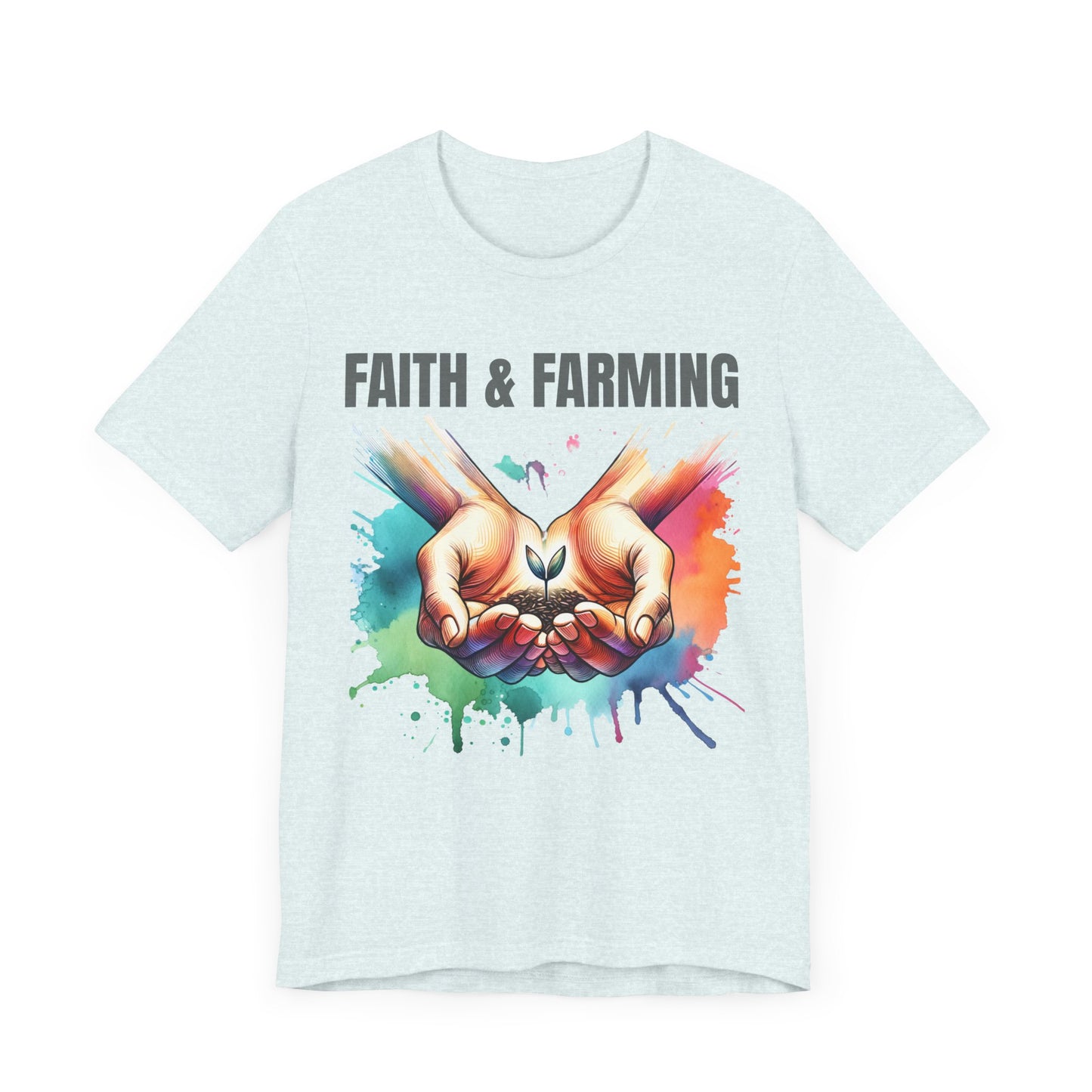 Unisex Jersey Short Sleeve Tee - "Faith & Farming" Inspirational Gardening Tee