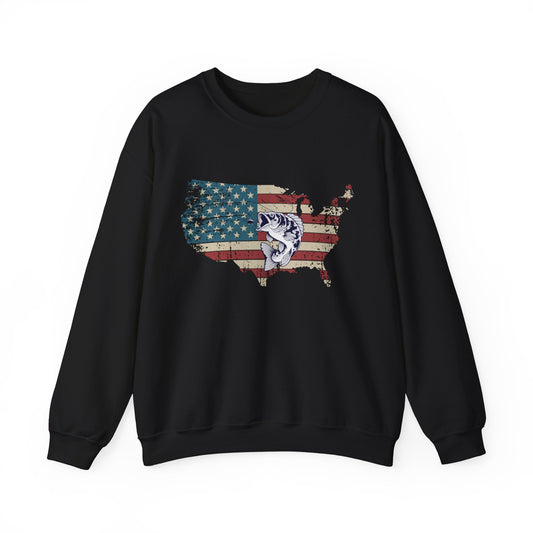 American Flag With Bass Sweatshirt