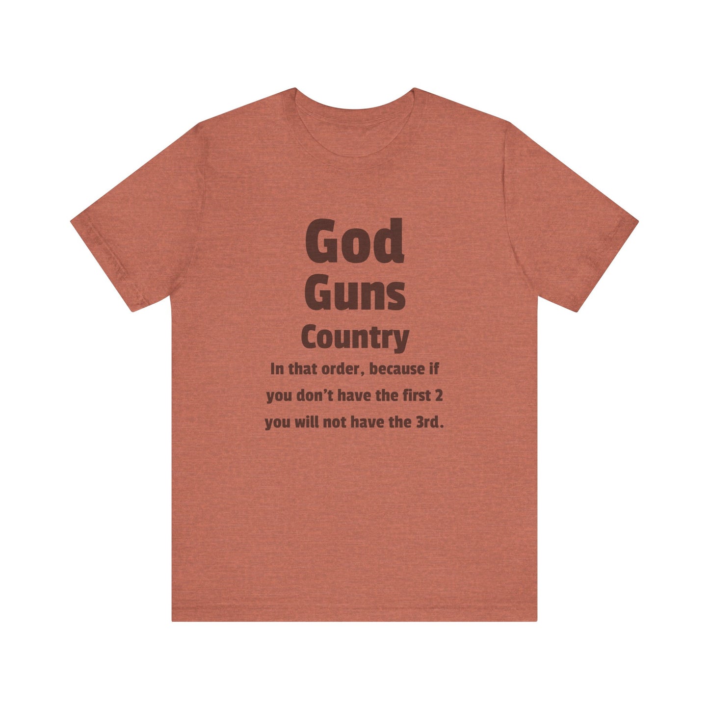 God Guns Country Tee - Unisex Short Sleeve Shirt, Casual Wear, Patriotic Gift, 4th of July, Everyday Style, Statement Apparel