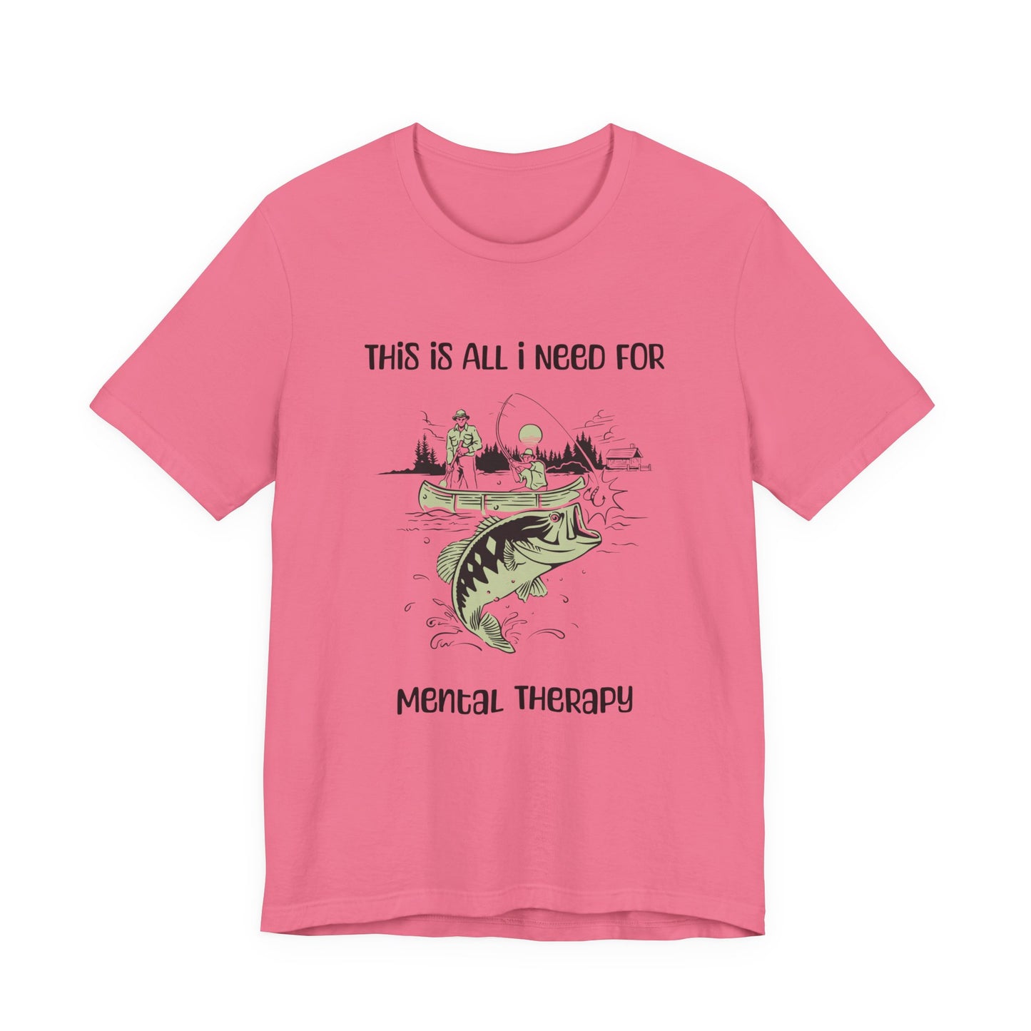 Fishing Therapy Unisex Tee, Outdoor Apparel, Casual Wear, Gift for Fishing Lovers, Nature Lover T-Shirt