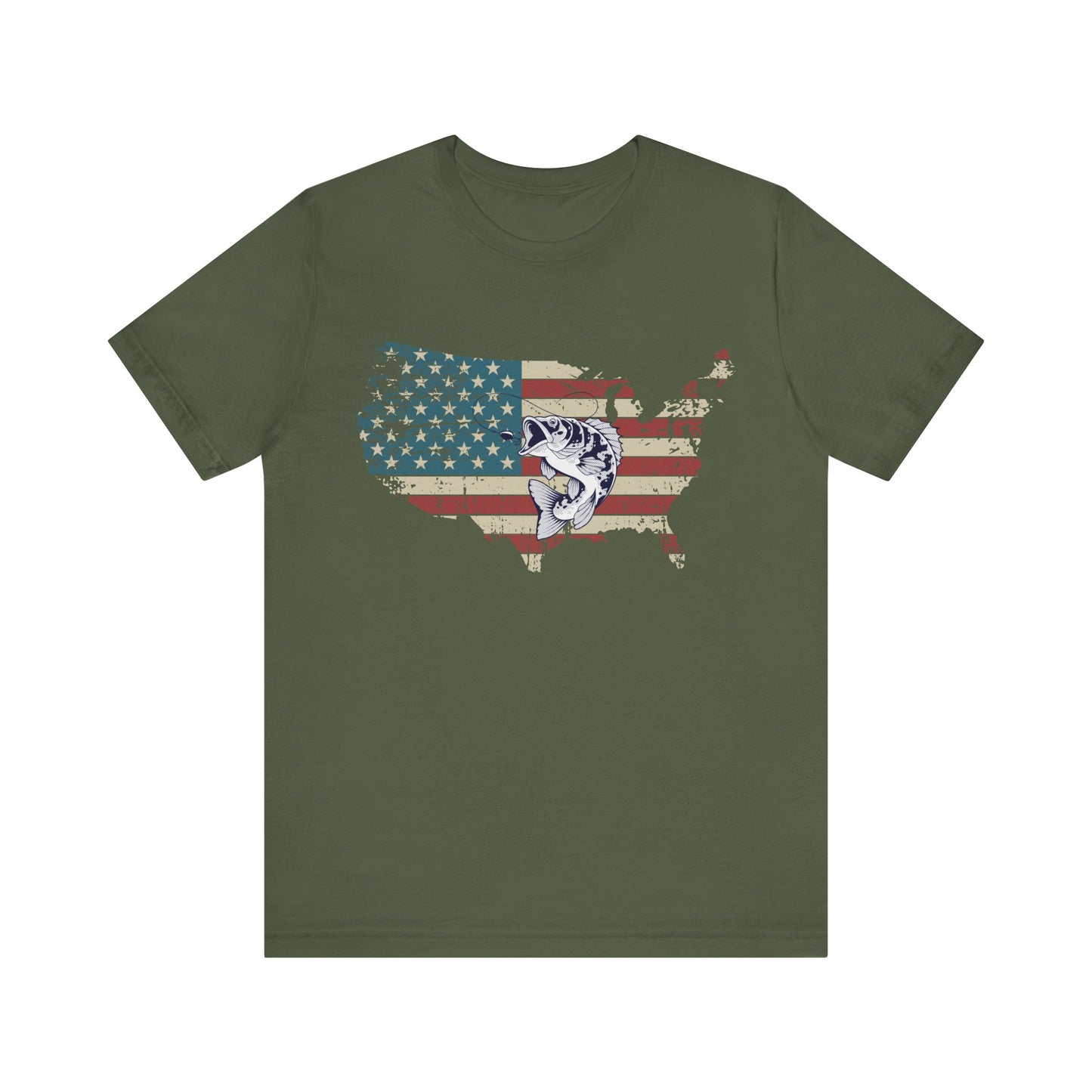Patriotic USA Flag With Bass T Shirt