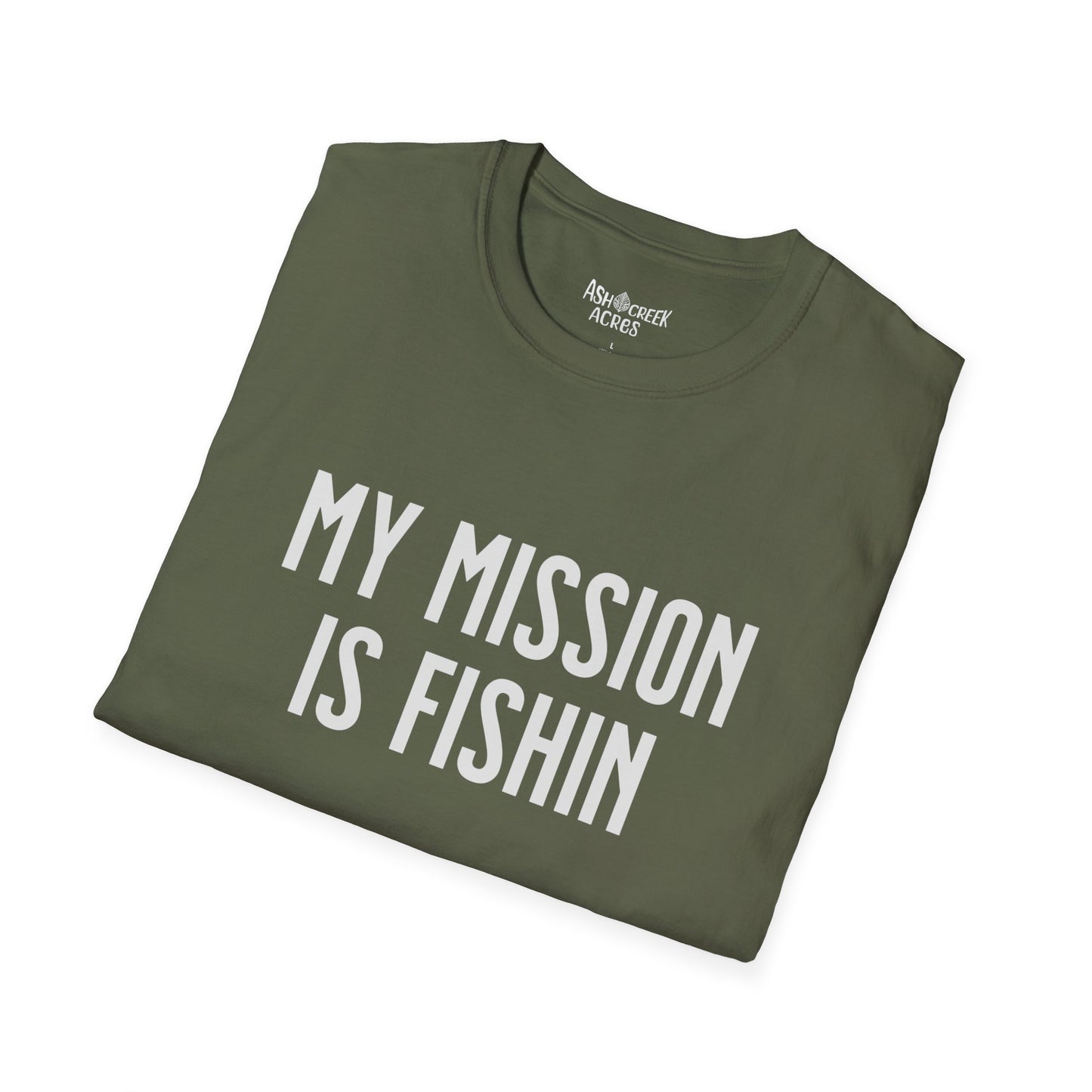 Fishing T-Shirt - "My Mission Is Fishin" Graphic Tee for Anglers