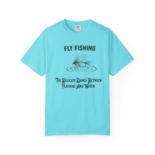 Fly Fishing T-Shirt — "The Delicate Dance Between Feathers and Water" Graphic Tee