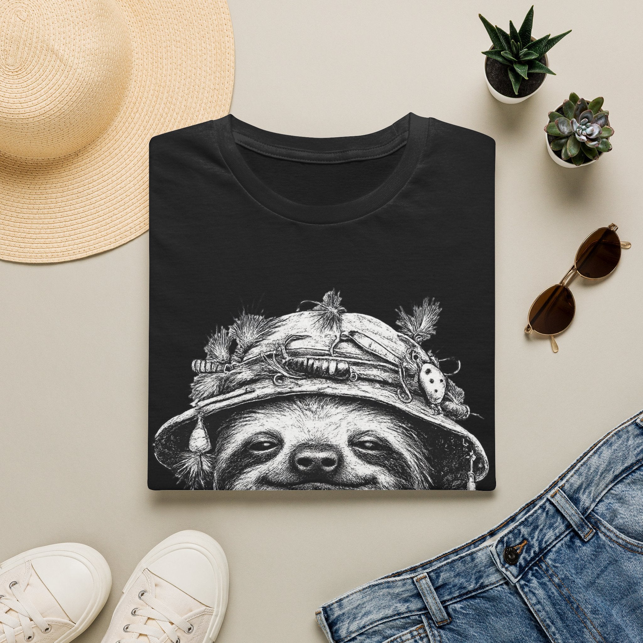 Slow & Steady Angler Sloth Fishing T-Shirt