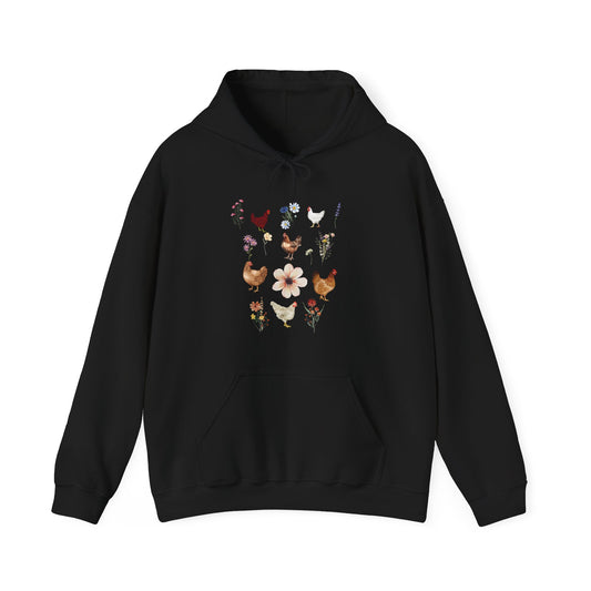 Chickens Wildflowers - Unisex Hoodie