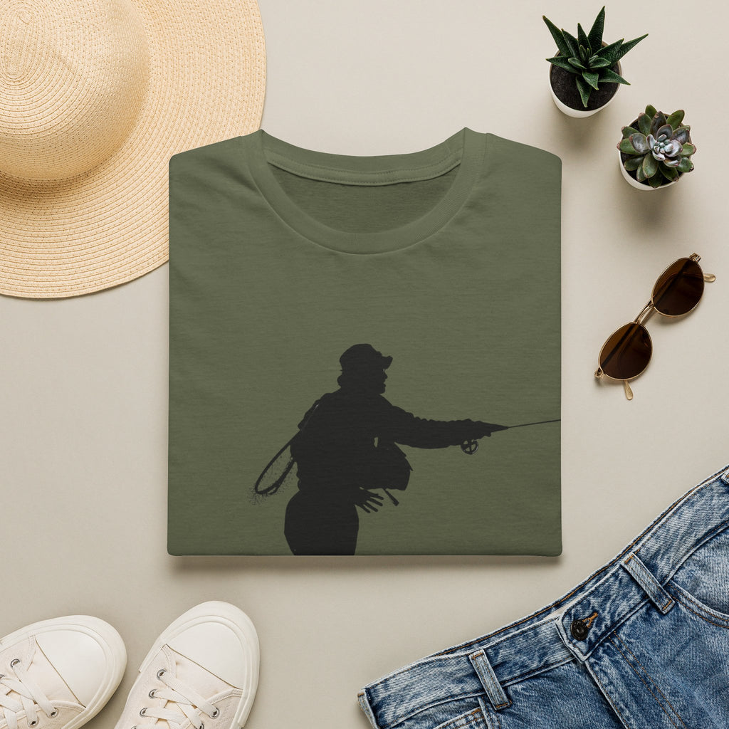 Fly Fishing T‑Shirt — Silhouette Angler Graphic Tee