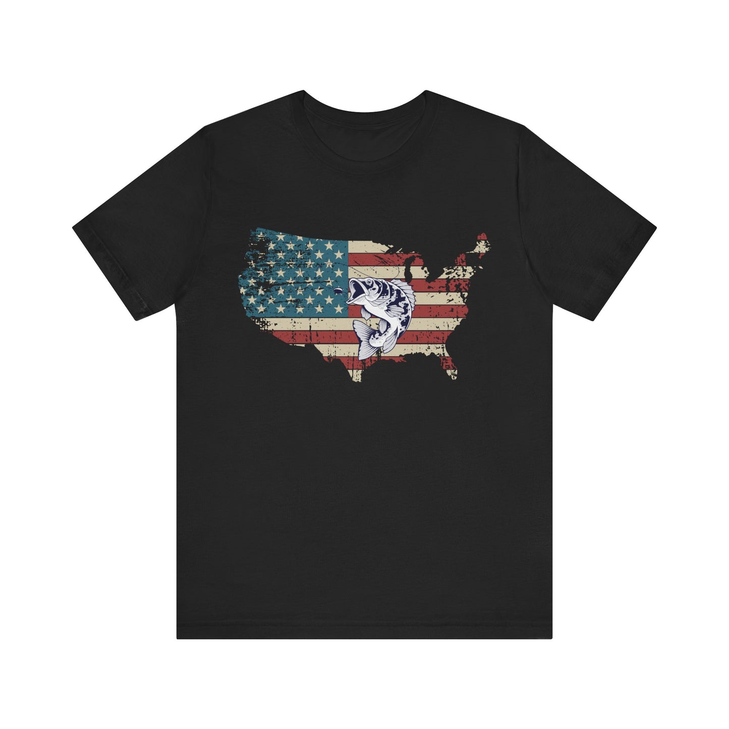 Patriotic USA Flag With Bass T Shirt