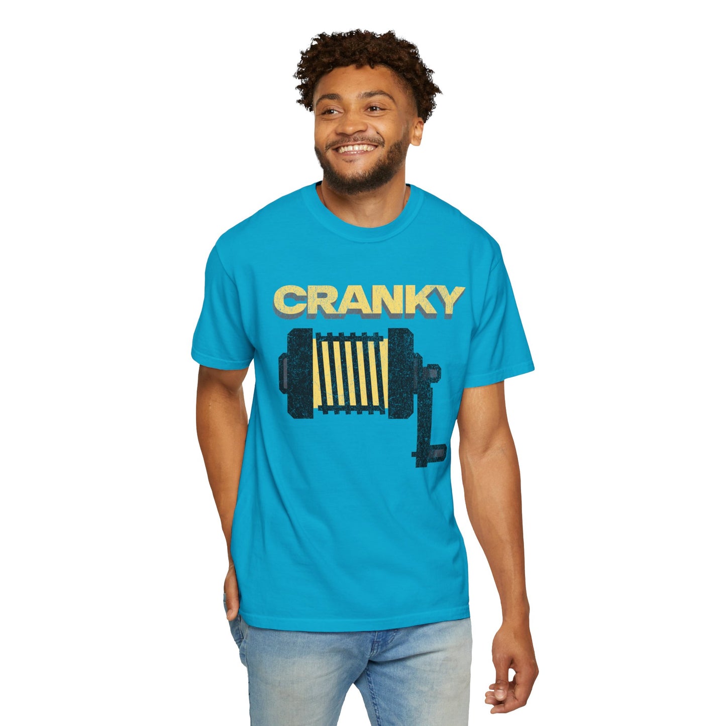 Cranky Fishing Tee, Grumpy Men's Funny Fishing T-Shirt, Cranky Fishing Reel Cranky Funny Papa Dad Grandpa Tee