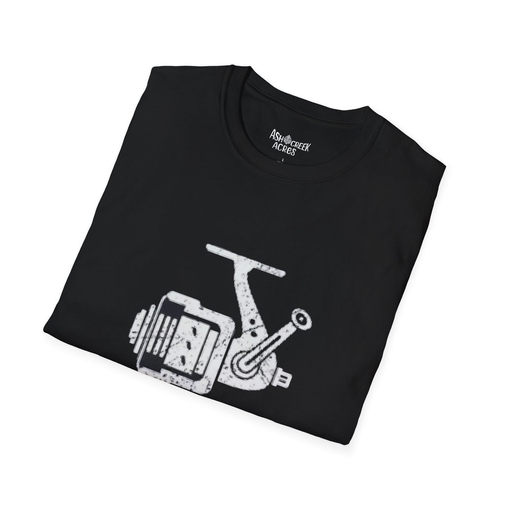 Cranky Fishing Reel T-Shirt — Funny Angler Tee for Fishermen & Fishing Lovers