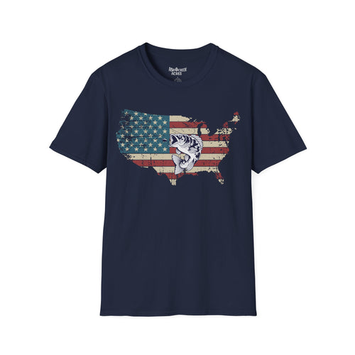 AMERICAN FLAG WITH BASS T-SHIRT