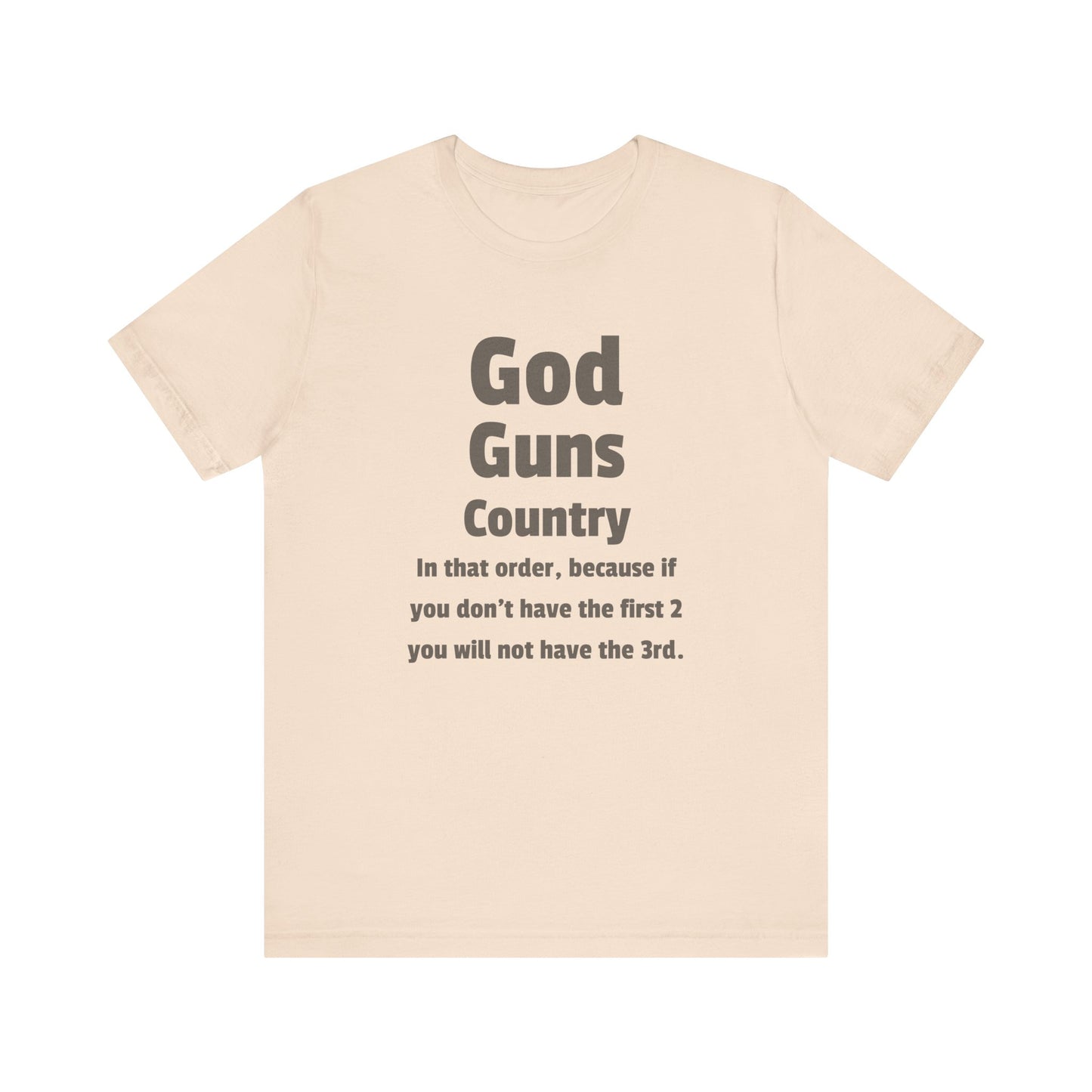 God Guns Country Tee - Unisex Short Sleeve Shirt, Casual Wear, Patriotic Gift, 4th of July, Everyday Style, Statement Apparel