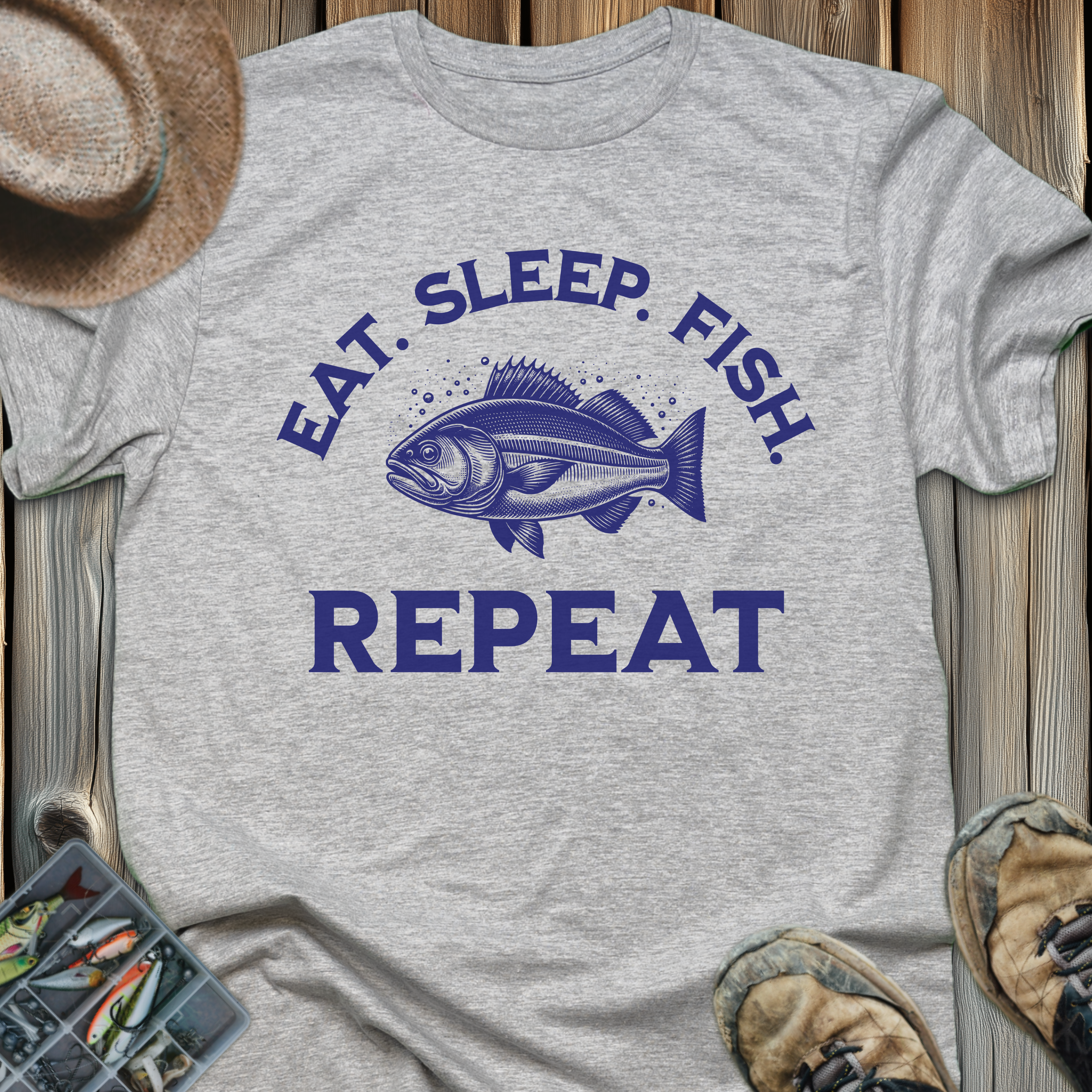 Eat. Sleep. Fish. Repeat. Fishing T-Shirt