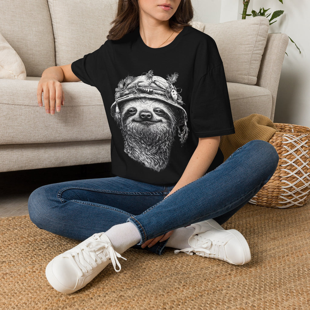 Slow & Steady Angler Sloth Fishing T-Shirt