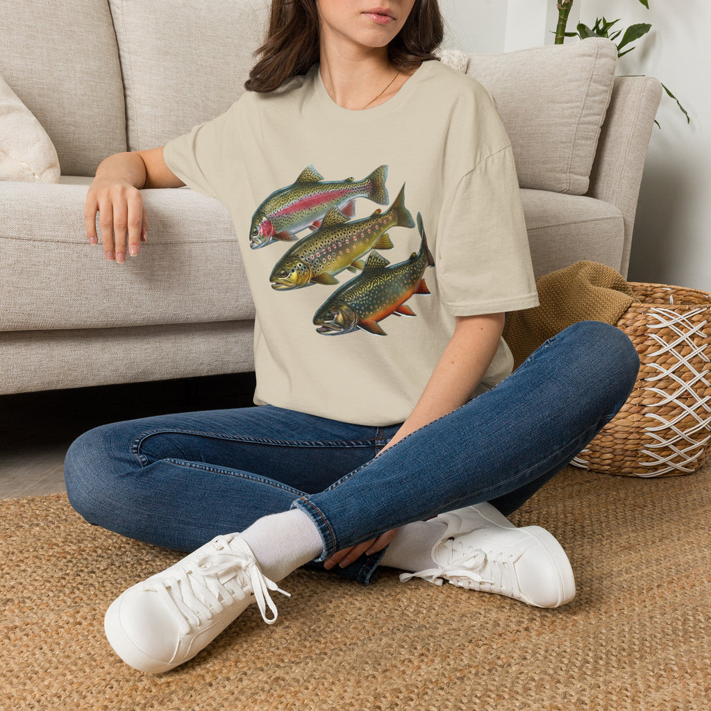 Trout Trio Graphic T-Shirt — Vintage Fishing Fish Art Tee