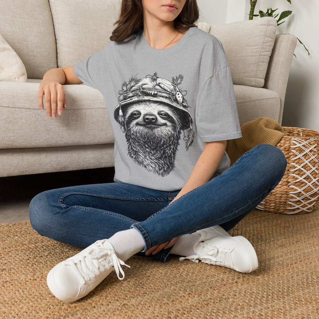 Slow & Steady Angler Sloth Fishing T-Shirt