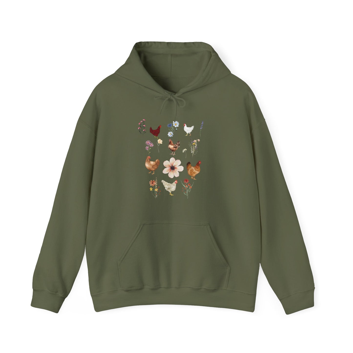 Chickens Wildflowers - Unisex Hoodie