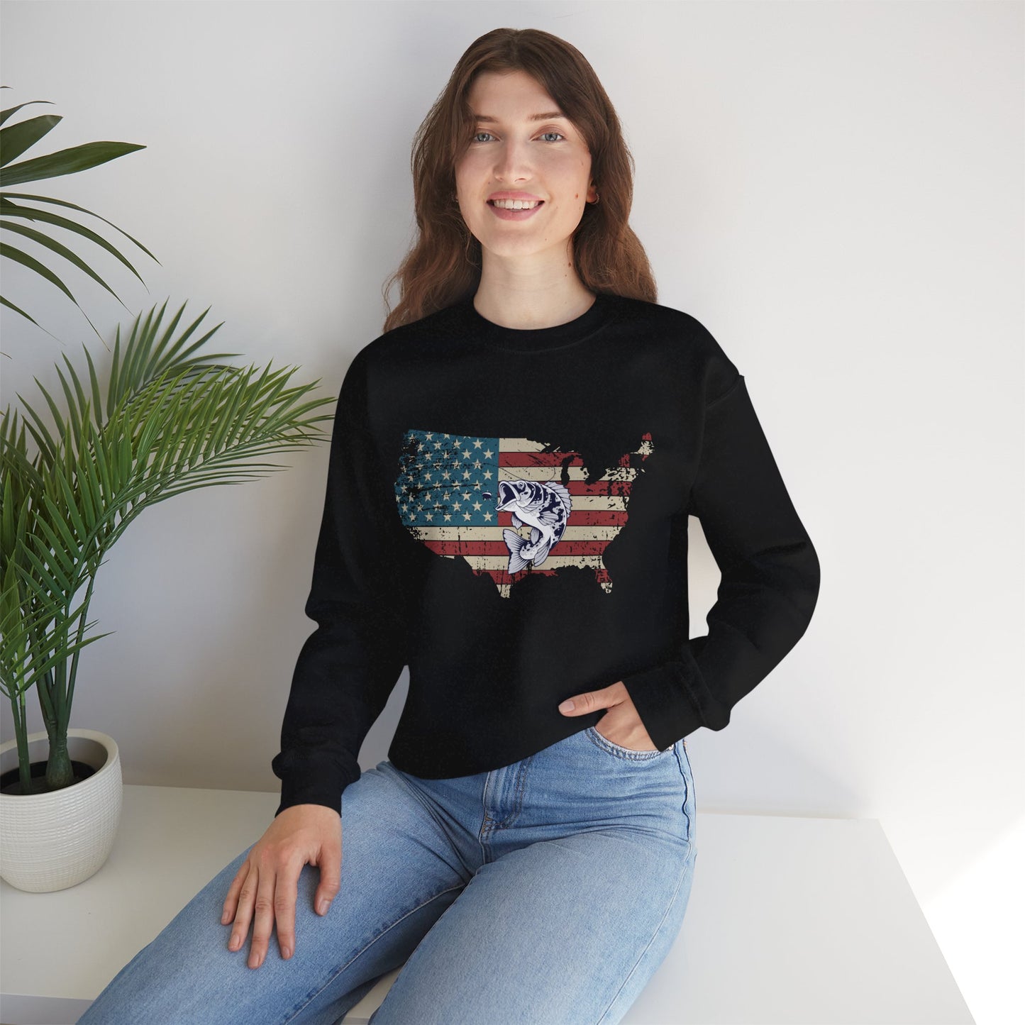 American Flag With Bass Sweatshirt