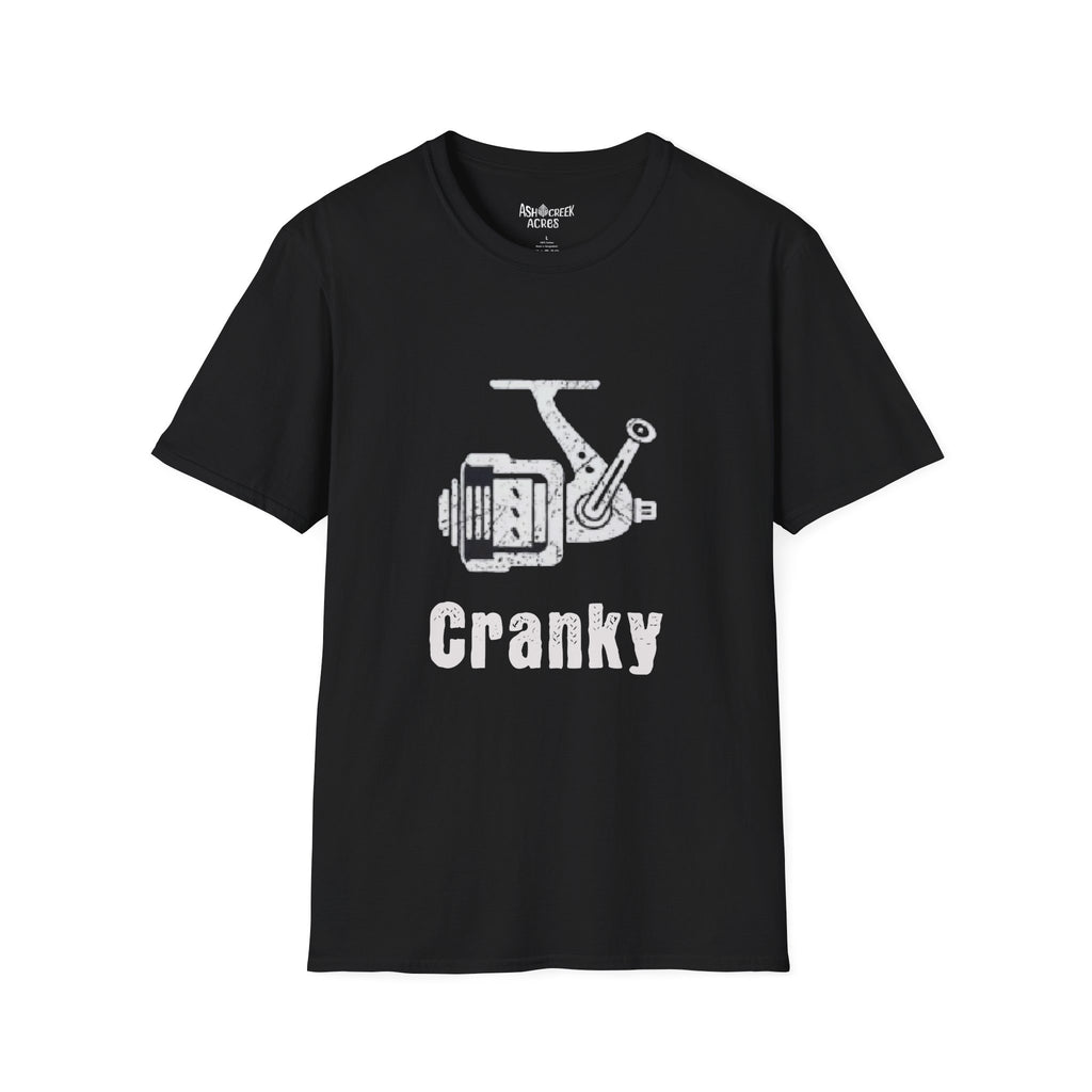 Cranky Fishing Reel T-Shirt — Funny Angler Tee for Fishermen & Fishing Lovers