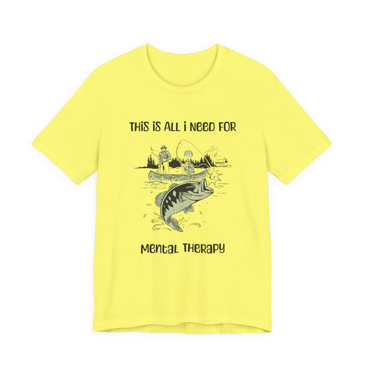 Fishing Therapy Unisex Tee, Outdoor Apparel, Casual Wear, Gift for Fishing Lovers, Nature Lover T-Shirt