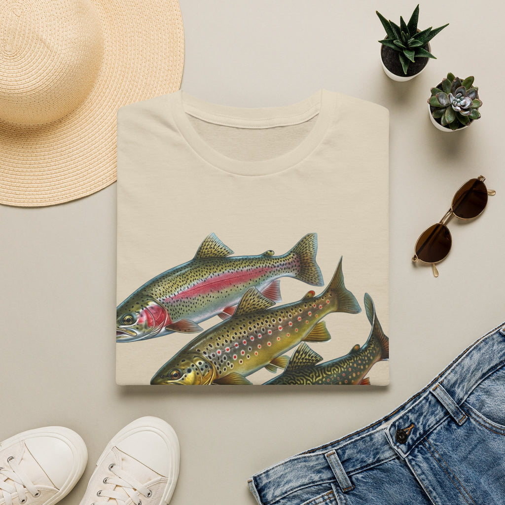 Trout Trio Graphic T-Shirt — Vintage Fishing Fish Art Tee