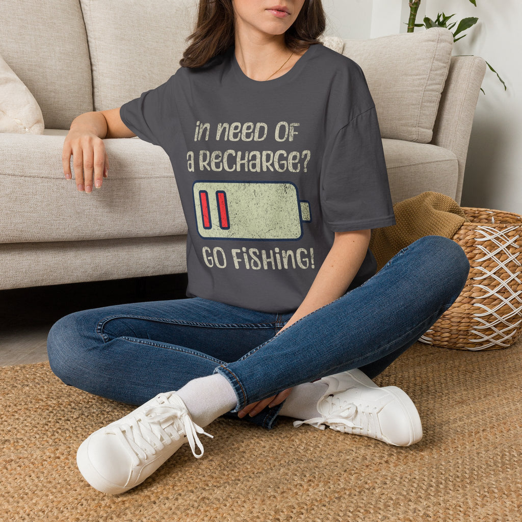 Fishing Recharge T-Shirt — "In Need of a Recharge? Go Fishing!"