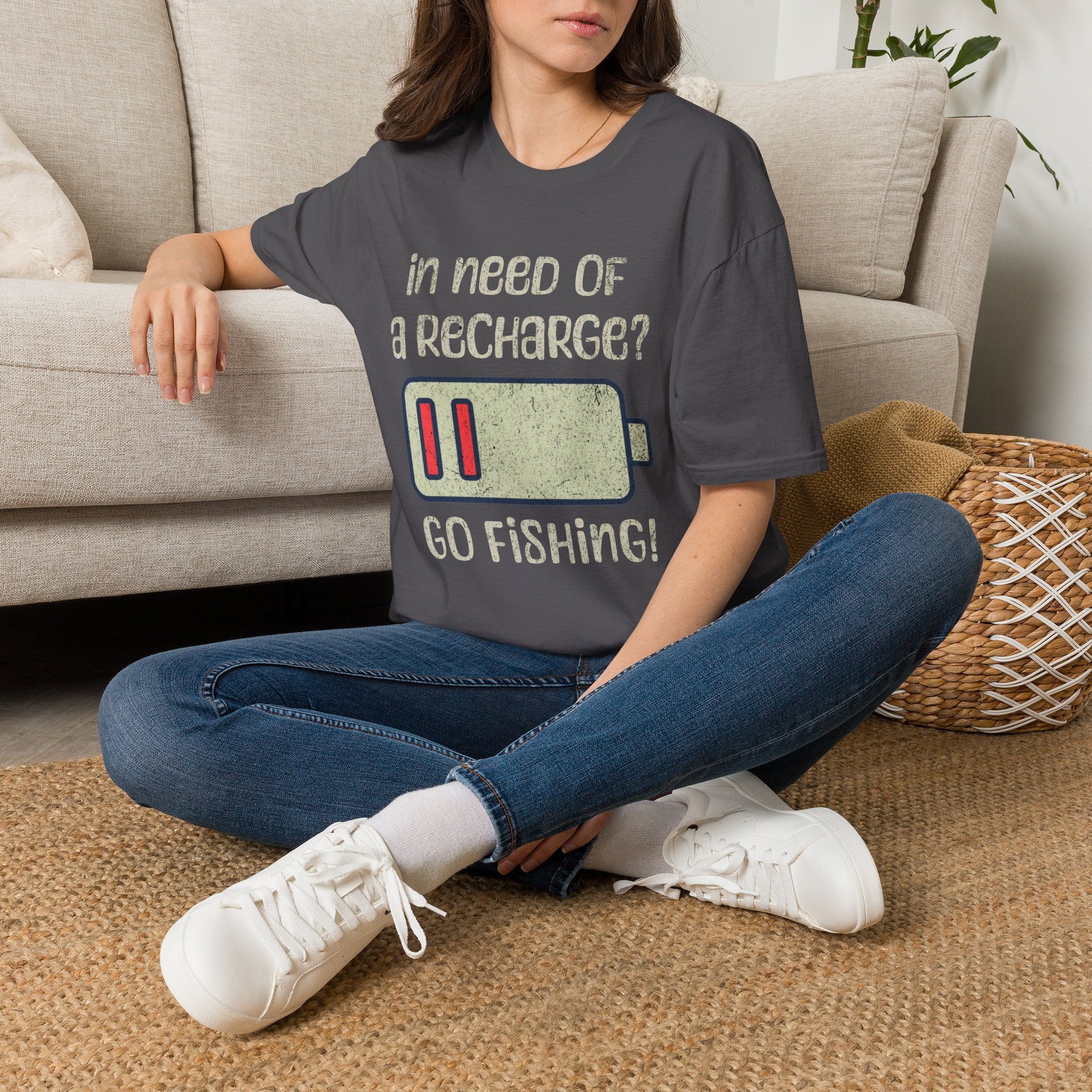 Fishing Recharge T-Shirt — "In Need of a Recharge? Go Fishing!"