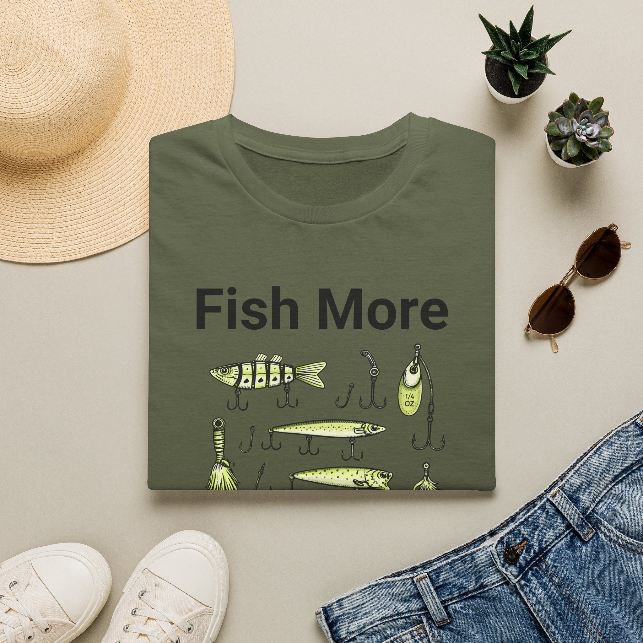 Fish More Worry Less T-Shirt