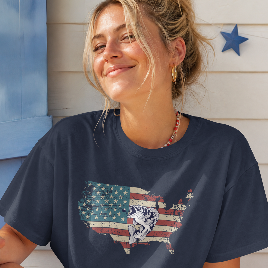 American Flag with Bass T-Shirt