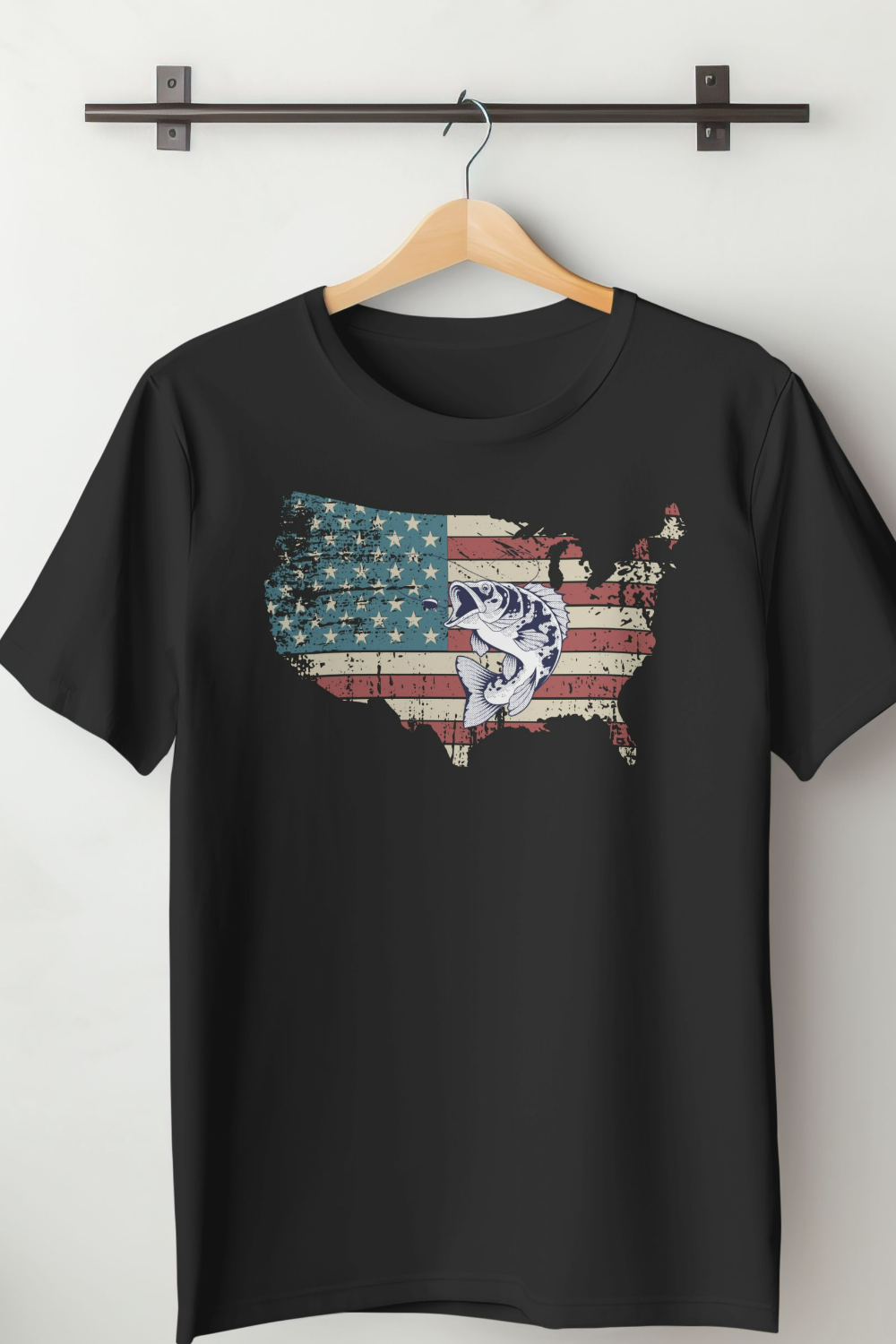 Patriotic USA Flag With Bass T Shirt
