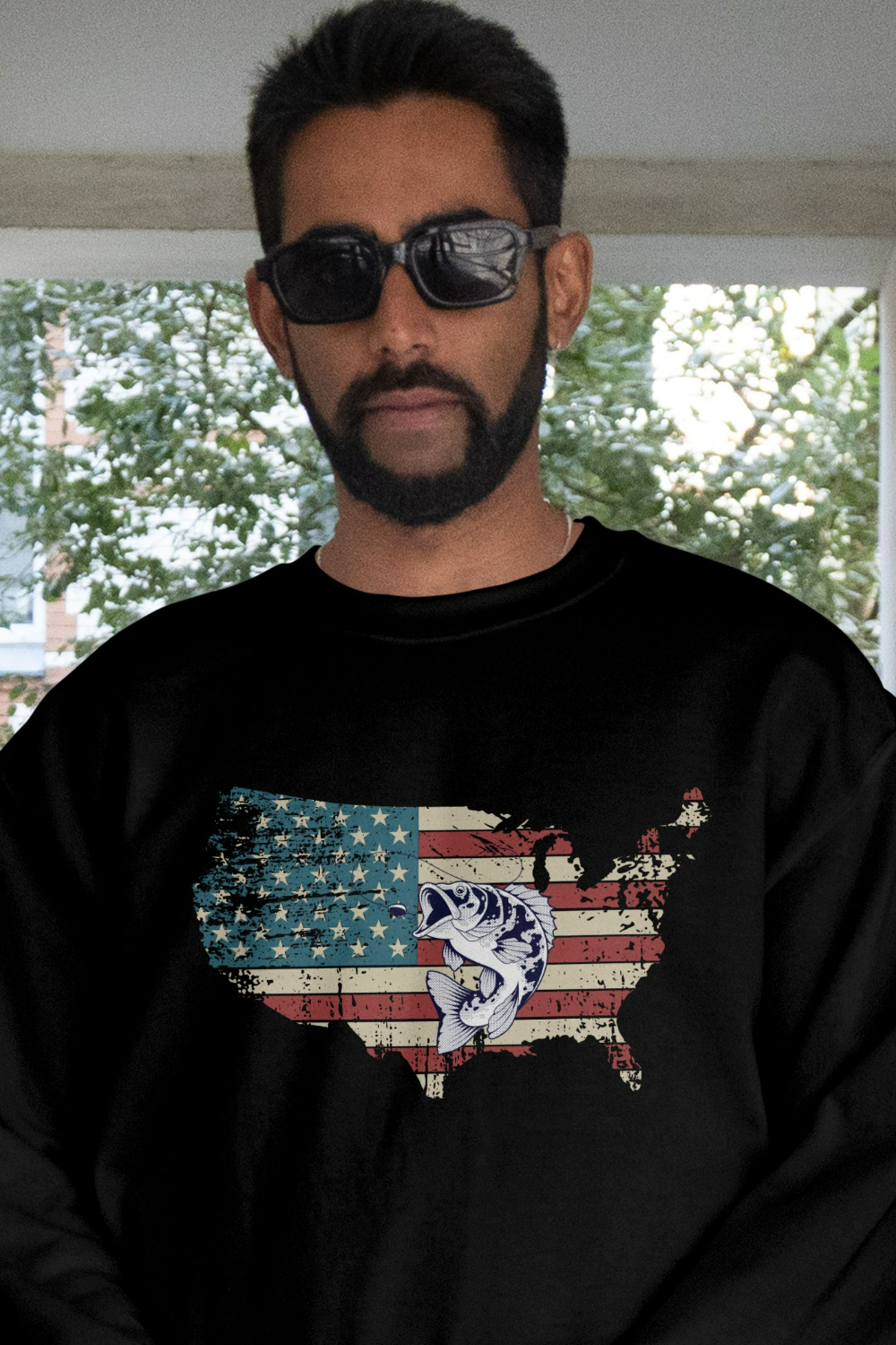 American Flag With Bass Sweatshirt