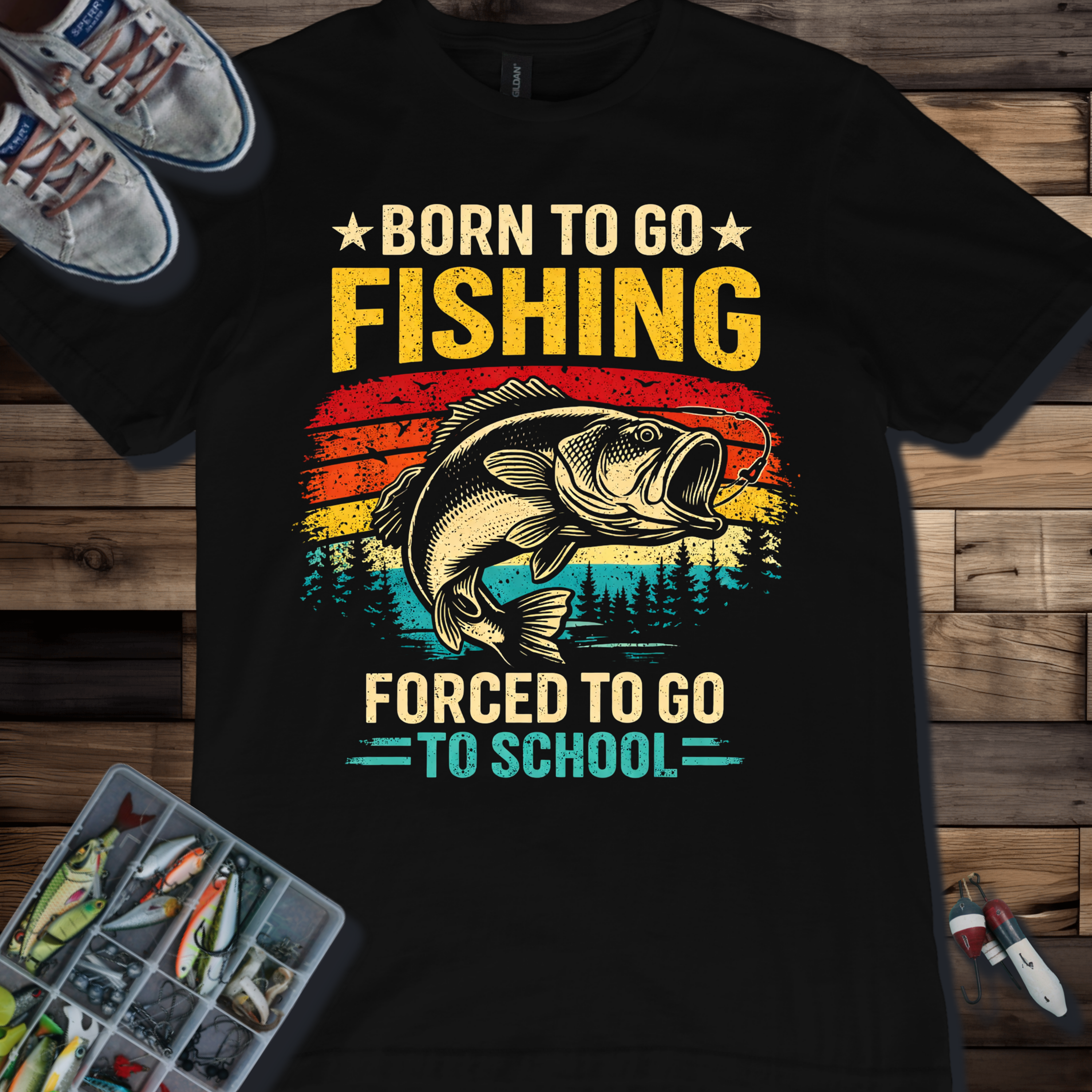 Born to Go Fishing, Forced to Go to School T-Shirt