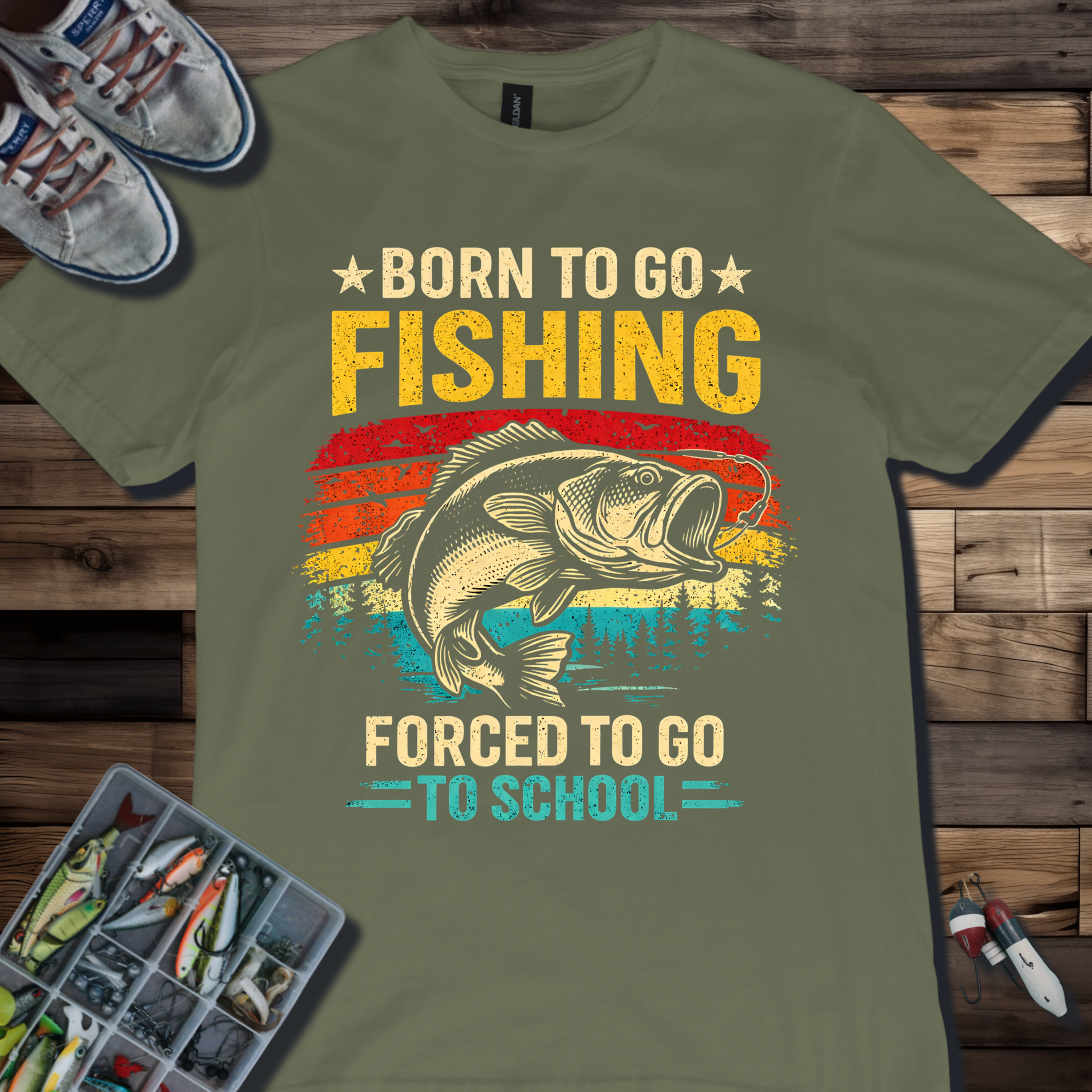 Born to Go Fishing, Forced to Go to School T-Shirt