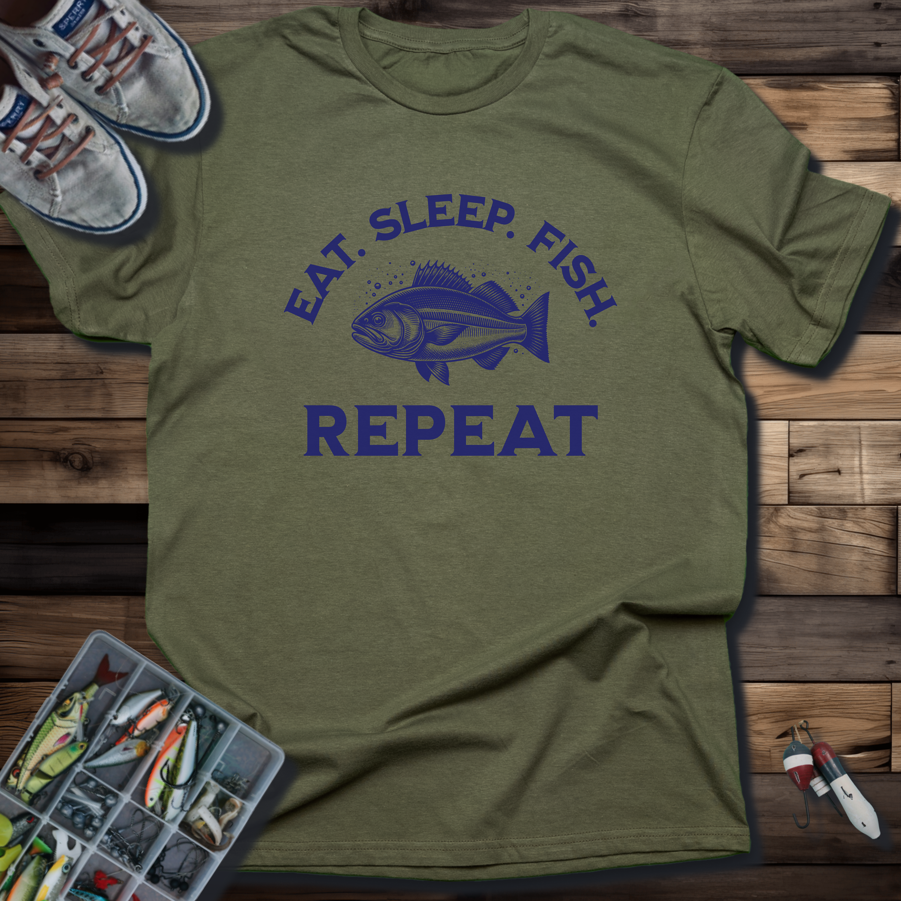 EAT. SLEEP. FISH. REPEAT T-SHIRT