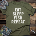 Eat Sleep Fish Repeat T-Shirt – Fishing Graphic Tee for Anglers