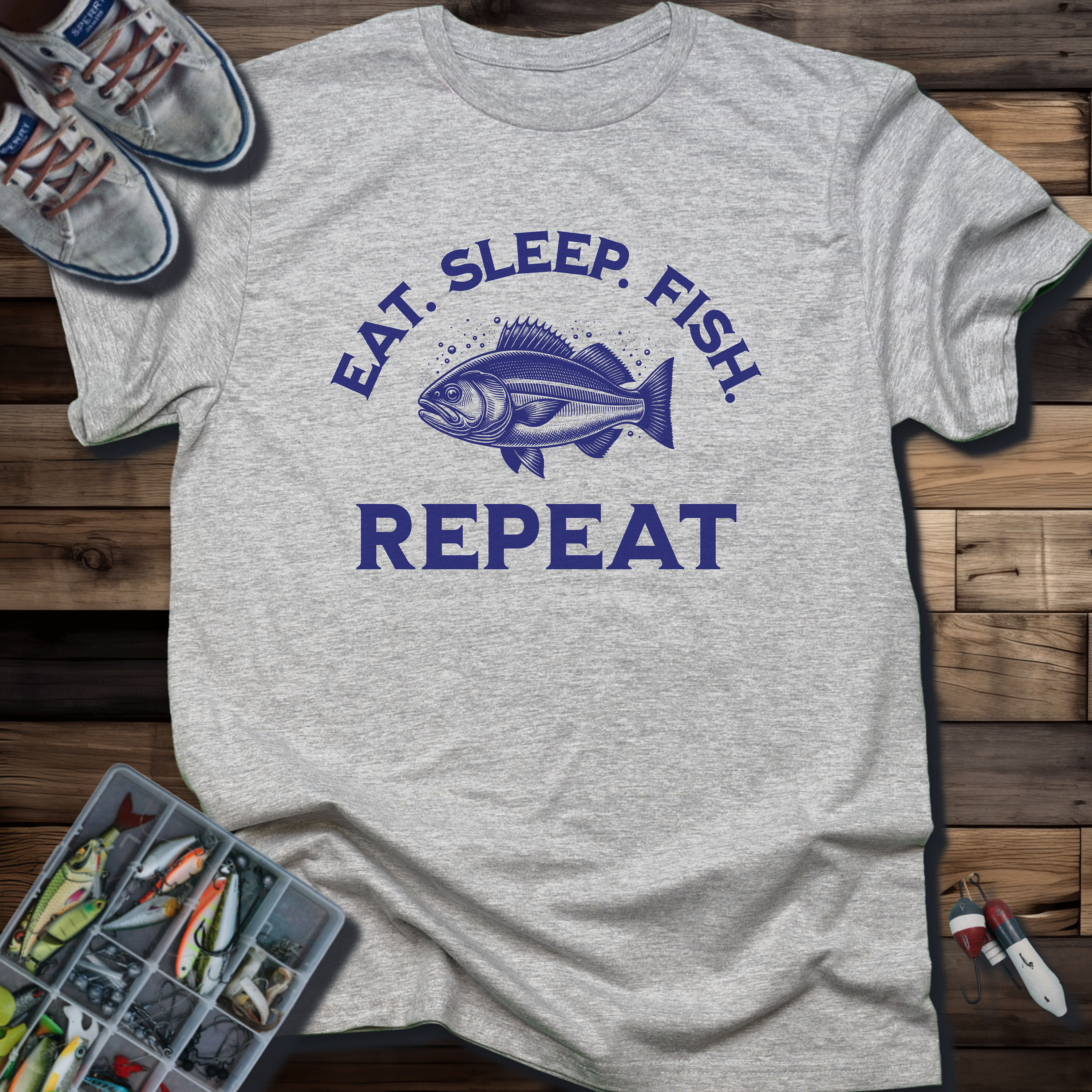 EAT. SLEEP. FISH. REPEAT T-SHIRT